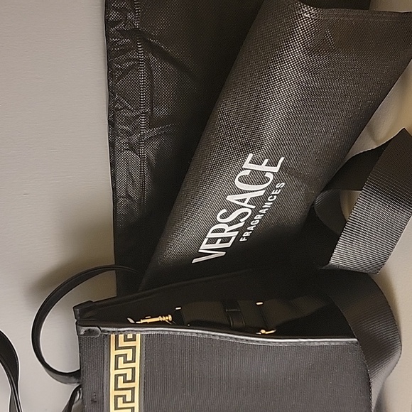 Versace Fragrances Black and Gold Crossbody Canvas Tote - Picture 9 of 11